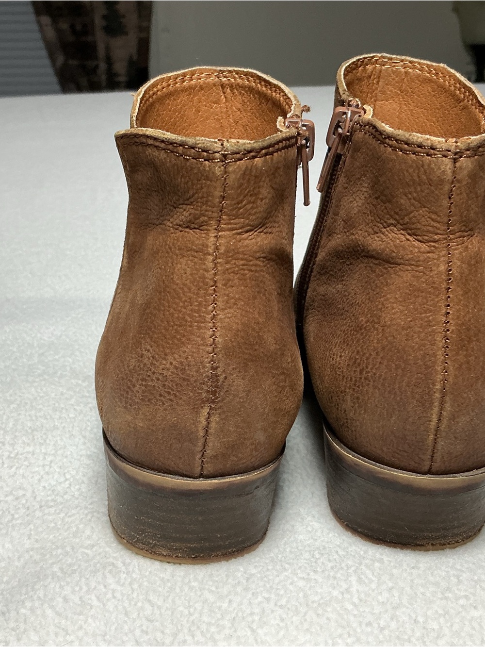 Lucky Brand Bessie2 Brown Leather Ankle Boots Booties Women's Size 6.5 M / 37 - Picture 7 of 11